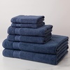 image:imageBath Towels Set of 6 for Bathroom Blue Bath Towels and Washcloths Set 2 Bath Towels 2 Hand Towels and 2 Wash Cloths Soft and Absorbent Oeko Tex Cotton Towels