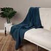 image:imageCotton Throw Blanket for Couch 60x50 in Blue Navy Boho Woven Throw with Fringe Textured Throw Blankets Thick and Durable Decorative Throw
