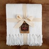 image:imageCotton Throw Blanket for couch 60x50 in White Boho Woven Throw with Fringe Textured Throw Blankets Thick and Durable Decorative Throw