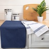 image:imageKitchen Towels Dish Towels 100 Cotton Set of 4 Dark Blue and White Hand Towels Tea Towels Reusable and Absorbent Cleaning Cloths OekoTex Cotton 28 in x 16 in