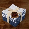 image:imageKitchen Towels Dishcloths 100 Cotton Set of 8 Dark Blue and White Dish Cloth Towels Tea Towels Reusable and Absorbent Cleaning Cloths OekoTex Cotton 12 in x 12 in