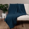 image:imageMuslin Throw Blanket for Couch 100 Cotton 60x50 in Blue Navy Muslin Cotton Blankets for Adults Soft Lightweight and Breathable Throw Boho Farmhosue