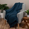 image:imageMuslin Throw Blanket for Couch 100 Cotton 60x50 in Blue Navy Muslin Cotton Blankets for Adults Soft Lightweight and Breathable Throw Boho Farmhosue