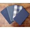 image:imageSticky Toffee 100 Cotton Kitchen Towels 28x16 in  Blue Dish Hand and Tea Towels in Flat Terry Waffle and Herringbone Weaves