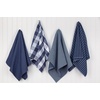 image:imageSticky Toffee 100 Cotton Kitchen Towels 28x16 in  Blue Dish Hand and Tea Towels in Flat Terry Waffle and Herringbone Weaves