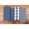 image:imageSticky Toffee 100 Cotton Kitchen Towels 28x16 in  Blue Dish Hand and Tea Towels in Flat Terry Waffle and Herringbone Weaves