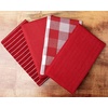 image:imageSticky Toffee 100 Cotton Kitchen Towels 28x16 in  Red Dish Hand and Tea Towels in Flat Terry Waffle and Herringbone Weaves