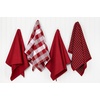 image:imageSticky Toffee 100 Cotton Kitchen Towels 28x16 in  Red Dish Hand and Tea Towels in Flat Terry Waffle and Herringbone Weaves