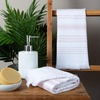 image:imageSticky Toffee Hand Towels for Bathroom Set of 2  28x16 in White and Blush Pink Striped Turkish Towels Soft and Absorbent Decorative 100 Cotton Bath Towels