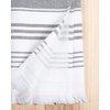 image:imageSticky Toffee Hand Towels for Bathroom Set of 2  28x16 in White and Gray Striped Turkish Towels Soft and Absorbent Decorative 100 Cotton Bath Towels