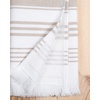 image:imageSticky Toffee Hand Towels for Bathroom Set of 2  28x16 in White and Tan Striped Turkish Towels Soft and Absorbent Decorative 100 Cotton Bath Towels