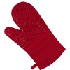 image:imageSticky Toffee Oven Mitt and Pot Holder Set of 3  Red NonSlip Silicone Kitchen Hot Pads and Mitts 100 Cotton Shell OekoTex Cotton