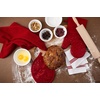image:imageSticky Toffee Oven Mitt and Pot Holder Set of 3  Red NonSlip Silicone Kitchen Hot Pads and Mitts 100 Cotton Shell OekoTex Cotton