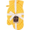 image:imageSticky Toffee Oven Mitt and Pot Holder Set of 3  Yellow NonSlip Kitchen Hot Pads and Mitts with Silicone Grip 100 Cotton Shell OekoTex Cotton