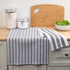 image:imageSticky Toffee Waffle Weave Kitchen Towels Set of 2 White and Gray Stripes 25 x 15 in Absorbent Cotton Hand and Dish Towels OekoTex Tea Towels