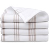 image:imageWashcloths Set 100 Cotton Soft and Absorbent Terry Towels Modern Stripe Reusable Fingertip Towels Quick Drying 13 in x 13 in 4 Pack Tan