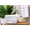 image:imageWashcloths Set 100 Cotton White Soft and Absorbent Terry Towels Modern Stripe Reusable Fingertip Towels Quick Drying 13 in x 13 in 4 Pack Gray