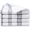 image:imageWashcloths Set 100 Cotton White Soft and Absorbent Terry Towels Modern Stripe Reusable Fingertip Towels Quick Drying 13 in x 13 in 4 Pack Gray