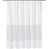 image:imageWhite Shower Curtain for Bathroom Fabric Shower Curtains 72x72 in Farmhouse Boho White and Gray Striped Woven