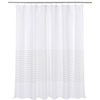 image:imageWhite Shower Curtain for Bathroom Fabric Shower Curtains 72x72 in Farmhouse Boho White and Tan Striped Woven