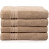 image:imageBath Towels 100 Terry Cotton Tan 4 Pack Bath Towel Set OekoTex Terry Cotton Bathroom Towels Soft and Absorbent Bathroom Towels Set 30 in x 54 in