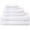 image:imageBath Towels Set of 6 for Bathroom White Bath Towels and Washcloths Set 2 Bath Towels 2 Hand Towels and 2 Wash Cloths Soft and Absorbent Oeko Tex Cotton Towels