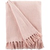 image:imageCotton Throw Blanket for couch 60x50 in Blush Pink Boho Woven Throw with Fringe Textured Throw Blankets Thick and Durable Decorative Throw