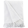 image:imageCotton Throw Blanket for couch 60x50 in White Boho Woven Throw with Fringe Textured Throw Blankets Thick and Durable Decorative Throw