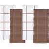 image:imageKitchen Towels Dish Towels 100 Cotton Set of 4 Brown and White Hand Towels Tea Towels Reusable and Absorbent Cleaning Cloths OekoTex Cotton 28 in x 16 in