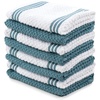 image:imageKitchen Towels Dishcloths 100 Cotton Set of 8 Blue and White Dish Cloth Towels Tea Towels Reusable and Absorbent Cleaning Cloths OekoTex Cotton 12 in x 12 in