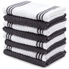 image:imageKitchen Towels Dishcloths 100 Cotton Set of 8 Gray and White Dish Cloth Towels Tea Towels Reusable and Absorbent Cleaning Cloths OekoTex Cotton 12 in x 12 in