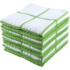 image:imageKitchen Towels Dishcloths 100 Cotton Set of 8 Green and White Dish Cloth Towels Tea Towels Reusable and Absorbent Cleaning Cloths OekoTex Cotton 12 in x 12 in