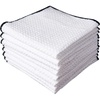 image:imageKitchen Towels Dishcloths 100 Cotton White Waffle Weave Bleach Friendly Set of 8 12 in x 12 in Absorbent Cleaning Dish Cloths Paperless Towels Gray Border