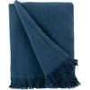 image:imageMuslin Throw Blanket for Couch 100 Cotton 60x50 in Blue Navy Muslin Cotton Blankets for Adults Soft Lightweight and Breathable Throw Boho Farmhosue