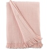 image:imageMuslin Throw Blanket for Couch 100 Cotton 60x50 in Blush Pink Muslin Cotton Blankets for Adults Soft Lightweight and Breathable Throw Boho Farmhosue