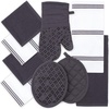 image:imageSticky Toffee 9Piece Kitchen Set  Gray 100 Cotton Terry Dish Towels Dishcloths Oven Mitts and Pot Holders with NonSlip Silicone Grip OekoTex Cotton