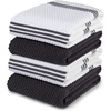 image:imageSticky Toffee Cotton Kitchen Towels Set of 4  Gray and White Hand Towels 28x16 in Reusable and Absorbent Tea Towels for Drying or Cleaning OekoTex Cotton