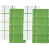 image:imageSticky Toffee Cotton Terry Kitchen Dish Towel Checked 4 Pack 28 x 16 Green Check