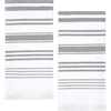 image:imageSticky Toffee Hand Towels for Bathroom Set of 2  28x16 in White and Gray Striped Turkish Towels Soft and Absorbent Decorative 100 Cotton Bath Towels