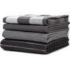 image:imageSticky Toffee Kitchen Towels 28x16 in  100 Cotton Gray Dish Hand and Tea Towels in Flat Terry Waffle and Herringbone Weaves