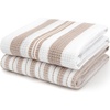 image:imageSticky Toffee Waffle Kitchen Towels Set of 2 White and Tan Striped Waffle Weave Dish Towels for Kitchen Absorbent Waffle Hand Towels OekoTex Cotton Tea Towels 25 in x 15 in JVSPKA5438