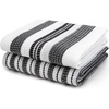 image:imageSticky Toffee Waffle Weave Kitchen Towels Set of 2 White and Gray Stripes 25 x 15 in Absorbent Cotton Hand and Dish Towels OekoTex Tea Towels