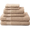 image:imageTan Bath Towels Set of 6 for Bathroom Bath Towels and Washcloths Set 2 Bath Towels 2 Hand Towels and 2 Wash Cloths Soft and Absorbent Oeko Tex Cotton Towels
