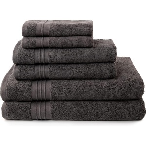 image:imageBath Towels Set of 6 for Bathroom Gray Bath Towels and Washcloths Set 2 Bath Towels 2 Hand Towels and 2 Wash Cloths Soft and Absorbent Oeko Tex Cotton Towels