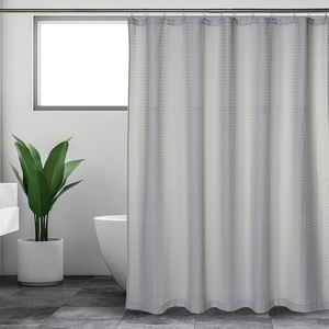 image:imageFabric Shower Curtains for Bathroom Gray Waffle Weave 72x72 in Farmhouse Boho Shower Curtains Cotton Polyester Blend