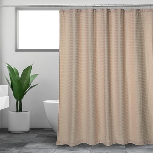 image:imageFabric Shower Curtains for Bathroom Tan Waffle Weave 72x72 in Farmhouse Boho Shower Curtains Cotton Polyester Blend