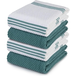 image:imageKitchen Towels Dish Towels 100 Cotton Set of 4 Blue and White Hand Towels Tea Towels Reusable and Absorbent Cleaning Cloths OekoTex Cotton 28 in x 16 in