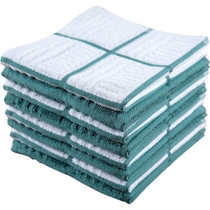 image:imageSticky Toffee Cotton Dishcloths Set of 8 Blue Check 12 x 12 in Absorbent Reusable Kitchen and Cleaning Cloths