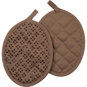 image:imageSticky Toffee Silicone Pot Holders Set of 2 Brown Heat Resistant to 500F NonSlip Oven Hot Pads with OekoTex Cotton Shell 7 x 9 in