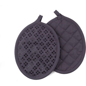 image:imageSticky Toffee Silicone Pot Holders Set of 2 Gray Heat Resistant to 500F NonSlip Oven Hot Pads with OekoTex Cotton Shell 7 x 9 in